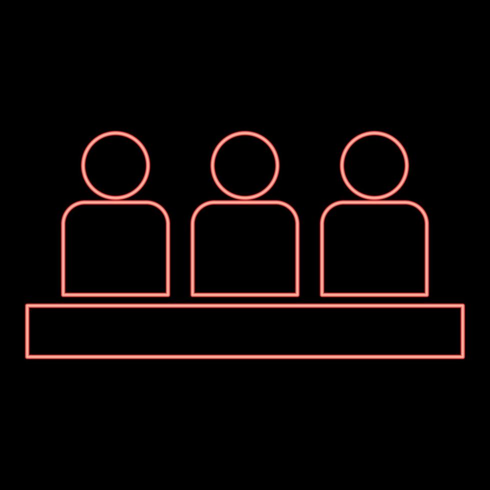 Neon board meeting - business concept icon black color in circle red color vector illustration flat style image