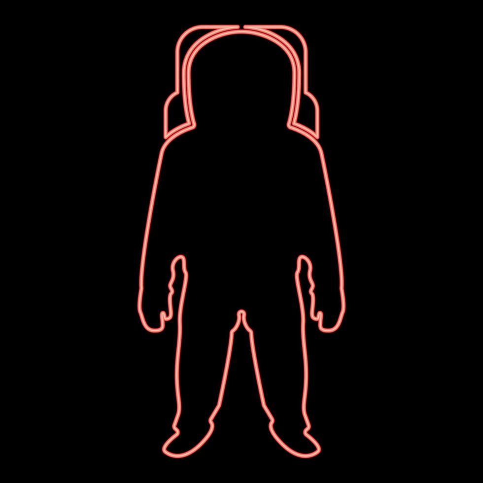 Neon spaceman red color vector illustration flat style image