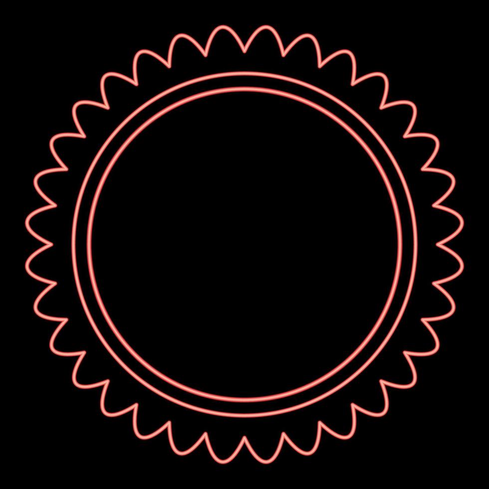 Neon sun red color vector illustration flat style image