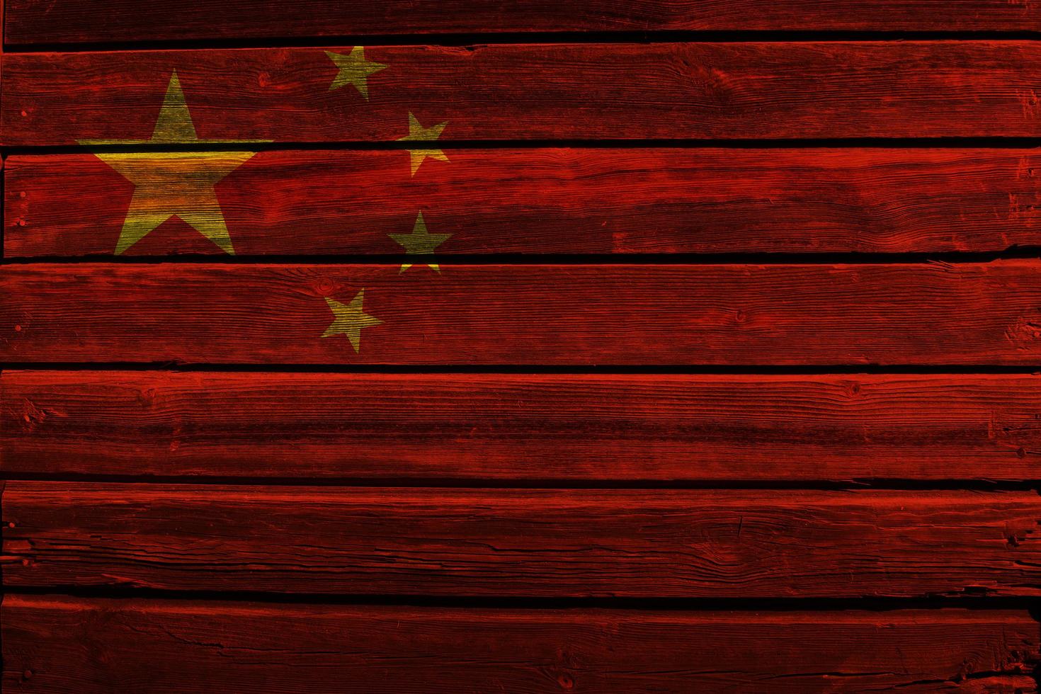 Flag of China on wood photo