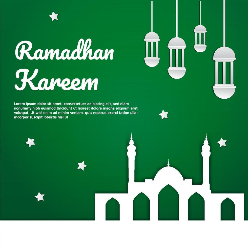 vector de corte de papel de fondo de ramadán