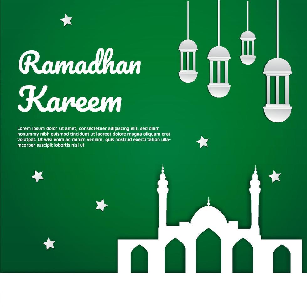 Ramadhan background papercut vector
