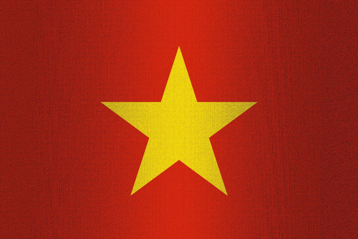 Flag of Vietnam on stone photo