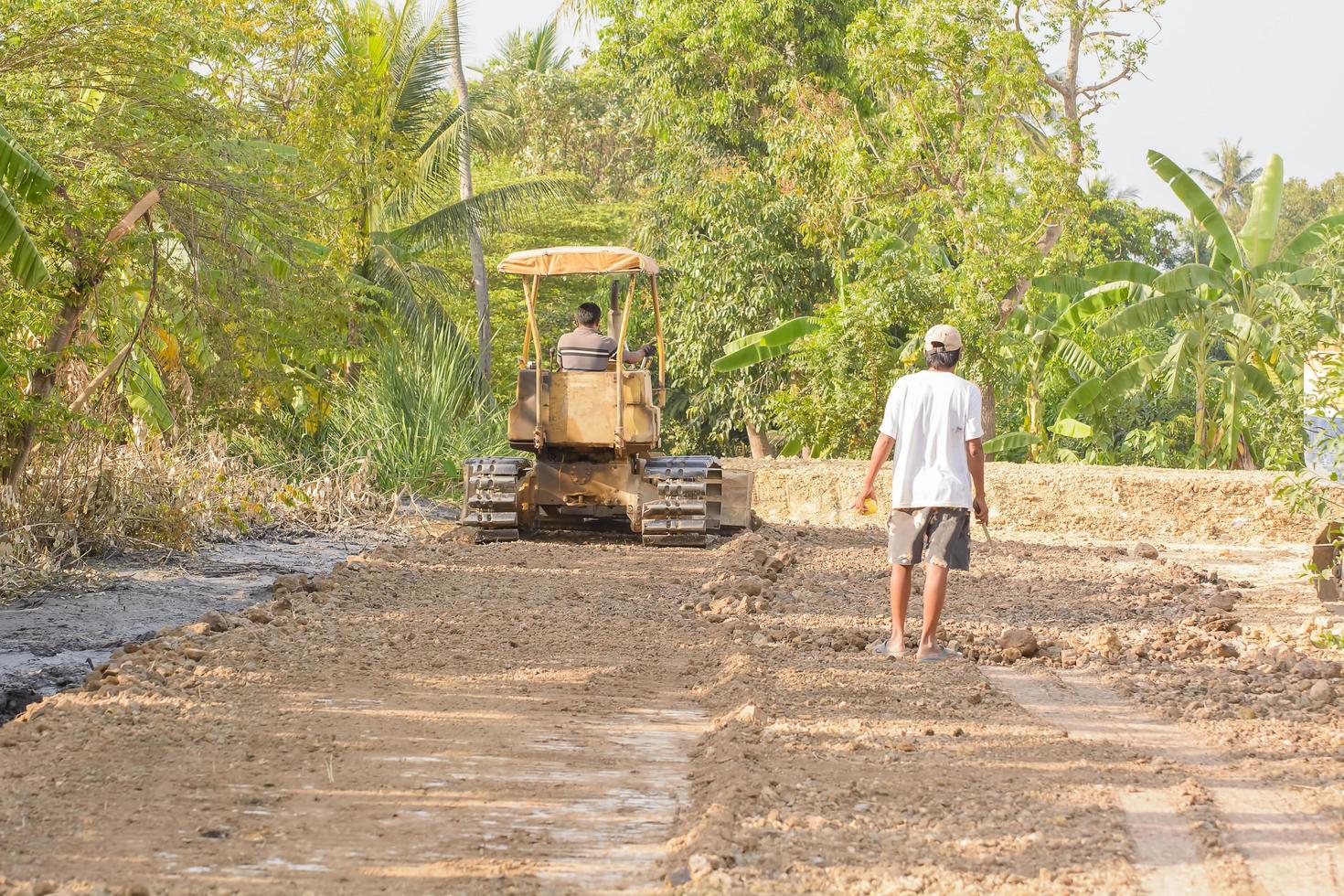 Bulldozer is working photo