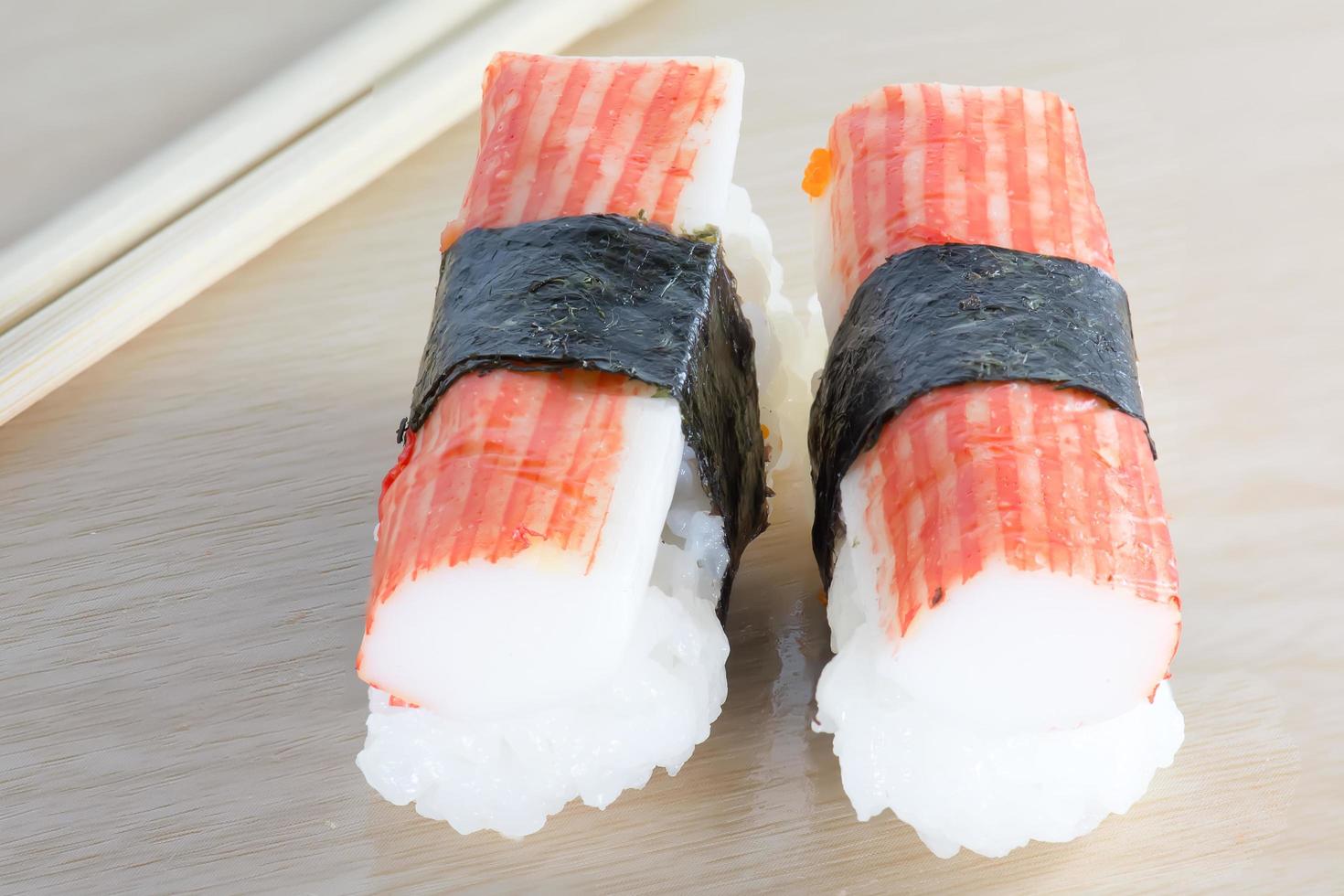 Sushi on the wood table photo