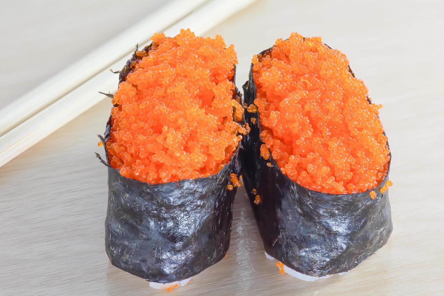 Sushi on the wood table photo