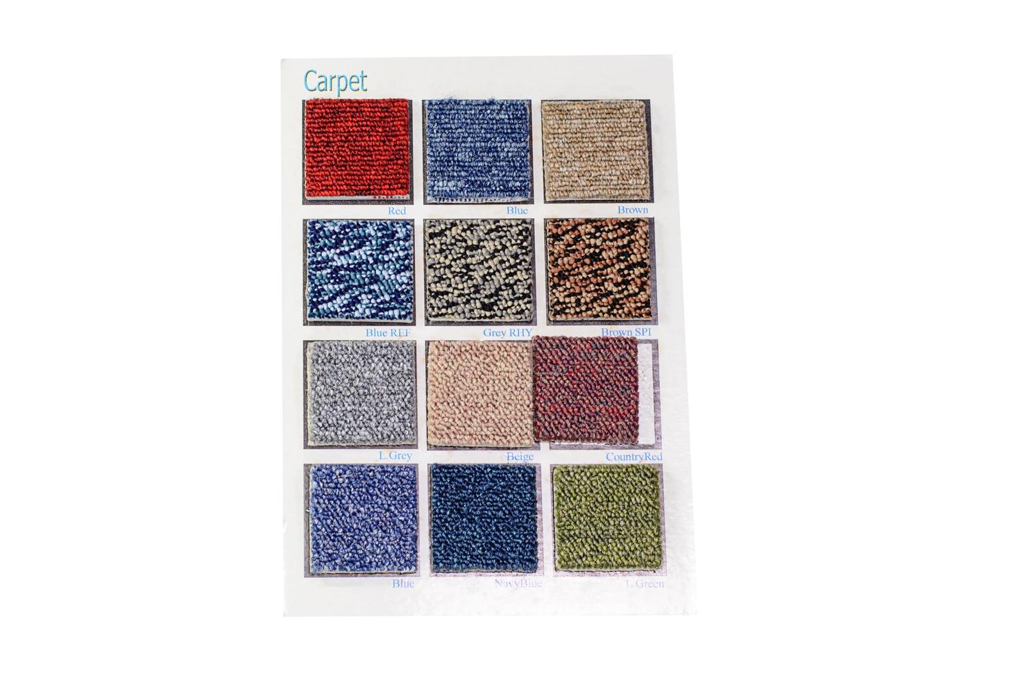 The carpet samples on a white background. photo
