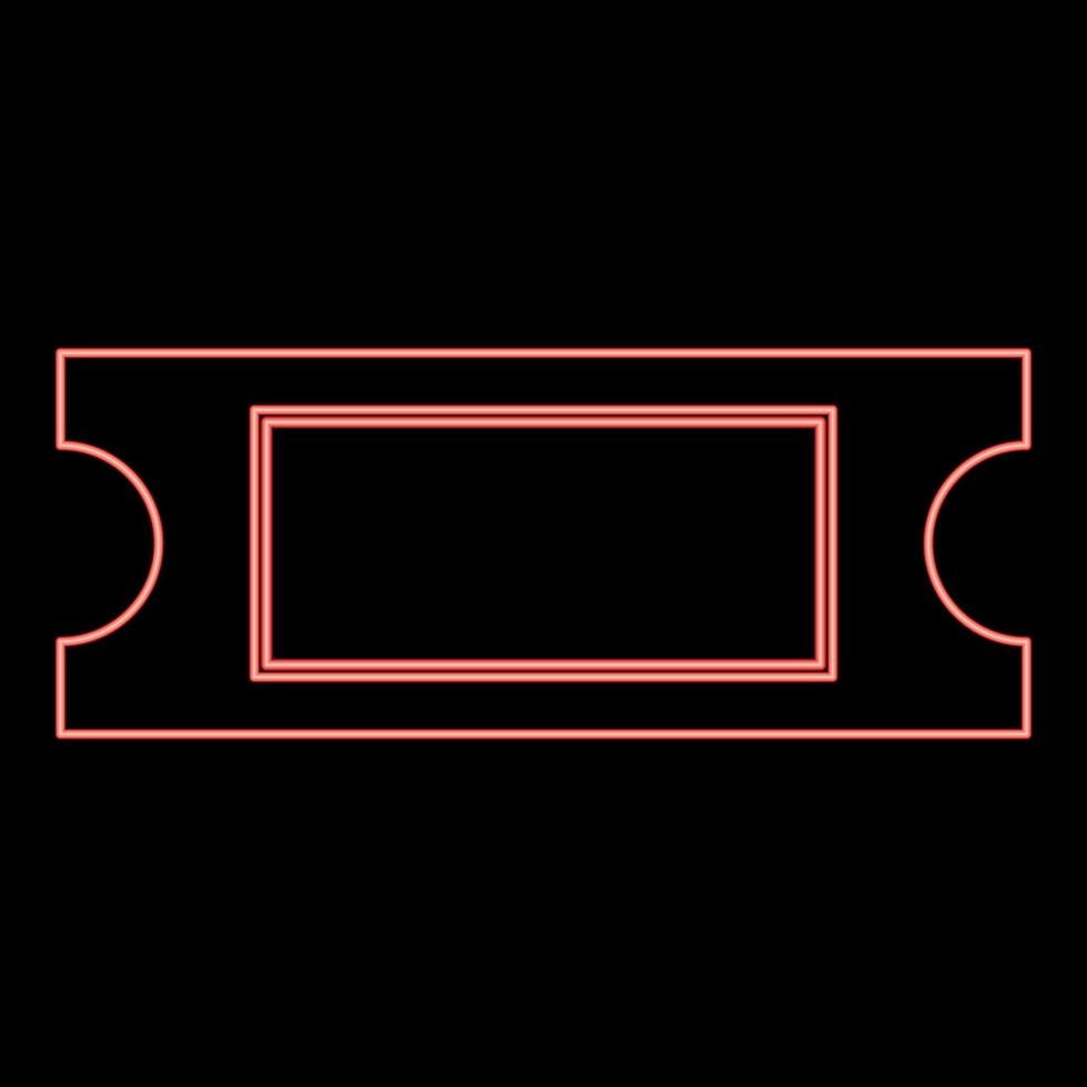 Neon ticket red color vector illustration flat style image