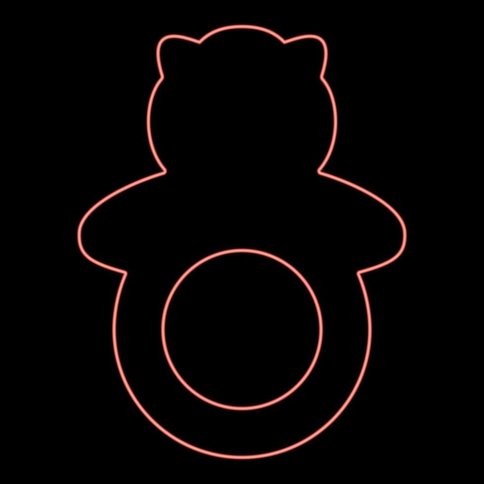 Neon rattle red color vector illustration flat style image