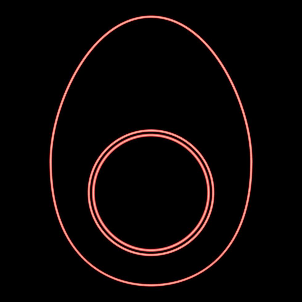 Neon piece egg red color vector illustration flat style image