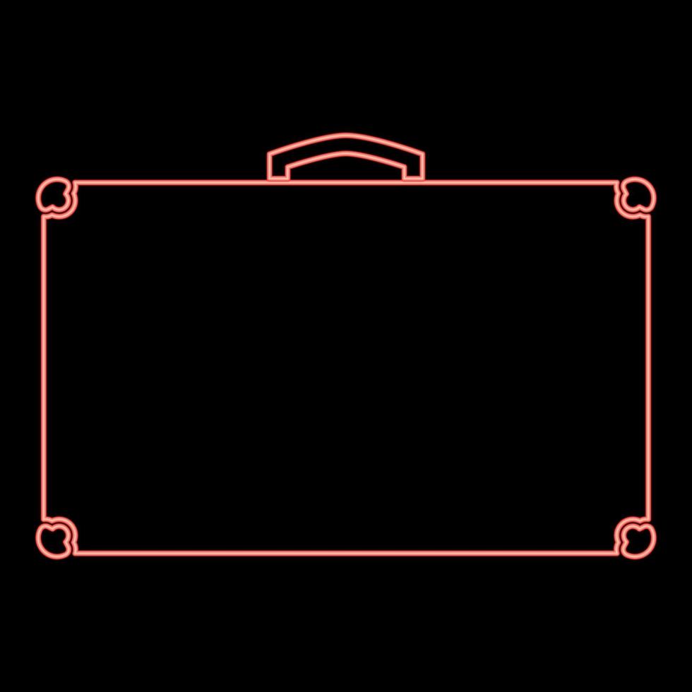Neon suitcase red color vector illustration flat style image