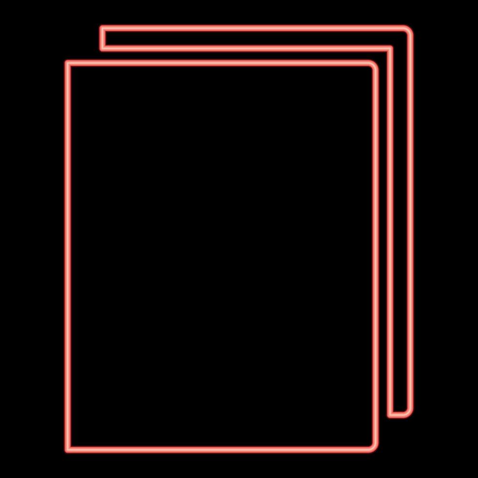libro de neón color rojo ilustración vectorial imagen de estilo plano vector