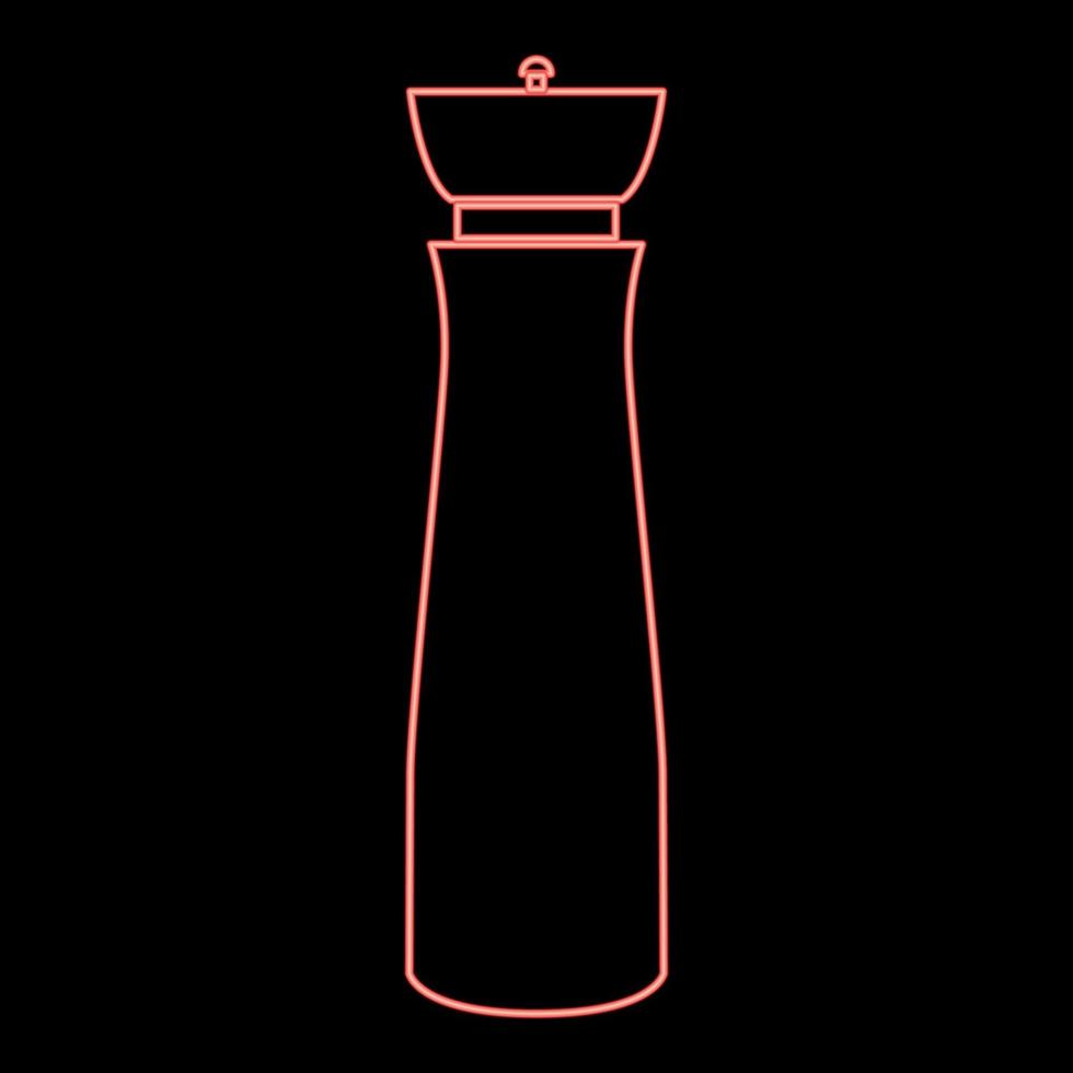 Neon salt and pepper mill red color vector illustration flat style image