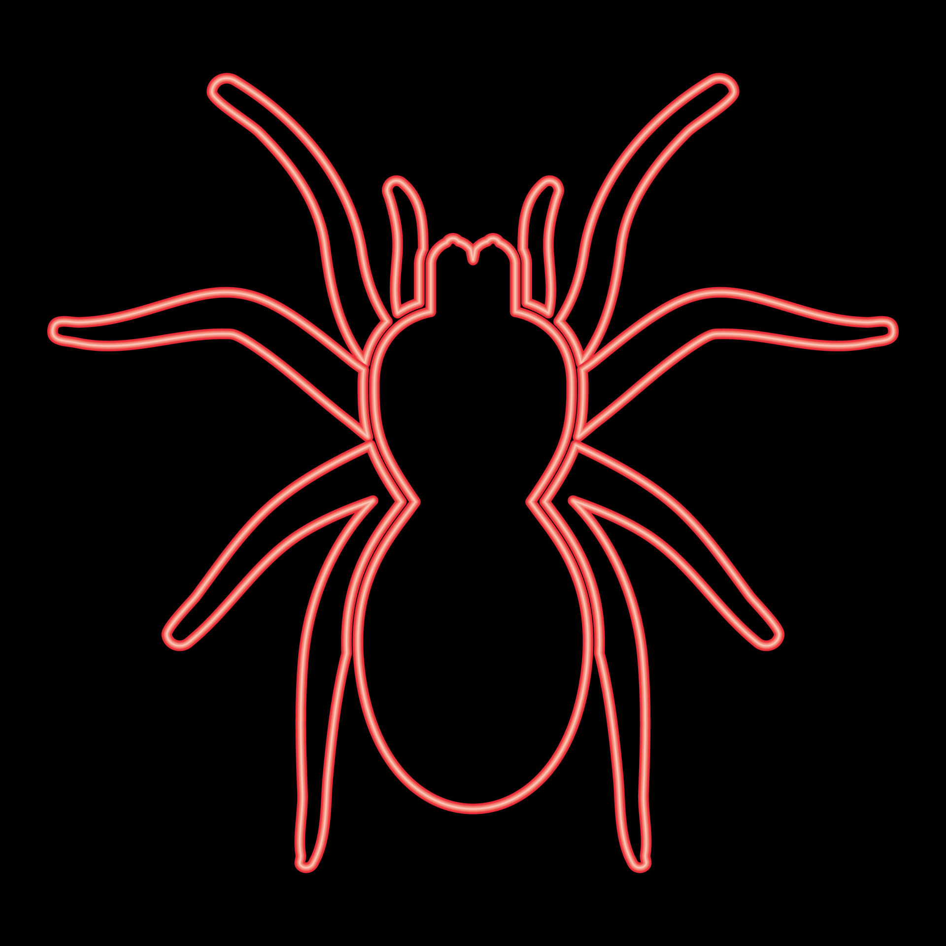 Neon spider or tarantula red color vector illustration image flat style