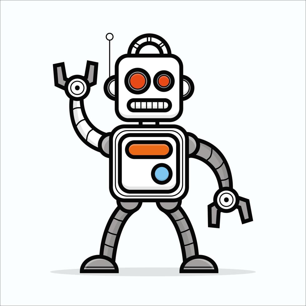 Robot linear icon. Thin line illustration. Contour symbol. Vector isolated outline drawing.