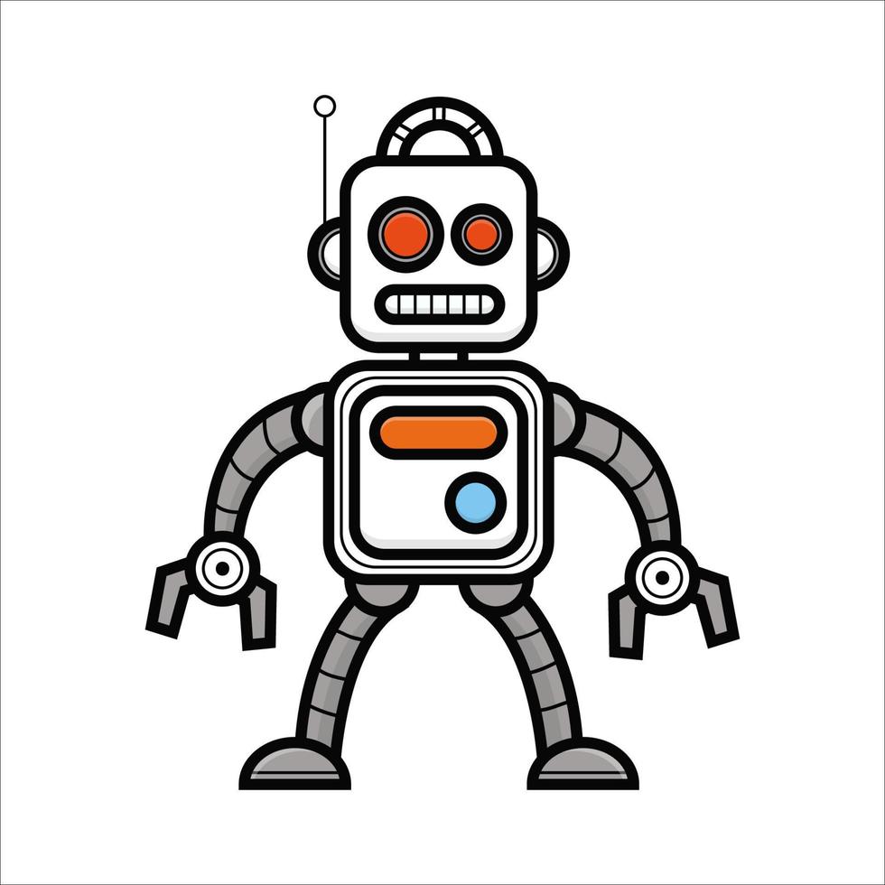 Robot linear icon. Thin line illustration. Contour symbol. Vector isolated outline drawing.