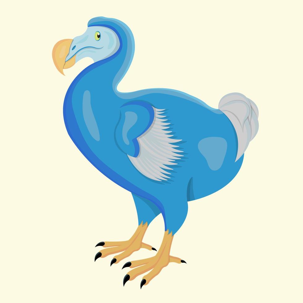 blue cartoon dodo vector illustration