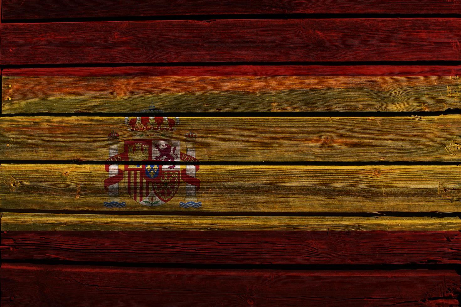 Flag of Spain on wood photo