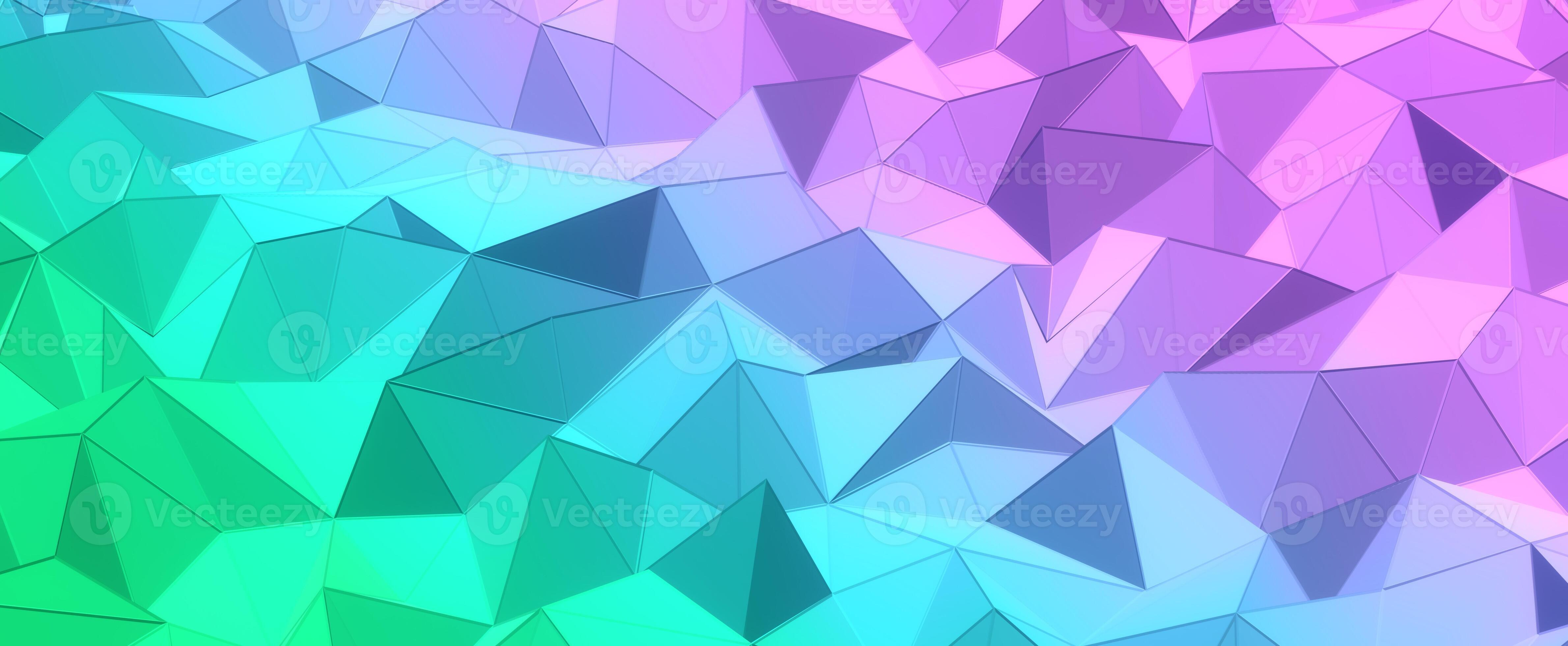 Purple crystal hills with blue gradient background. Geometric