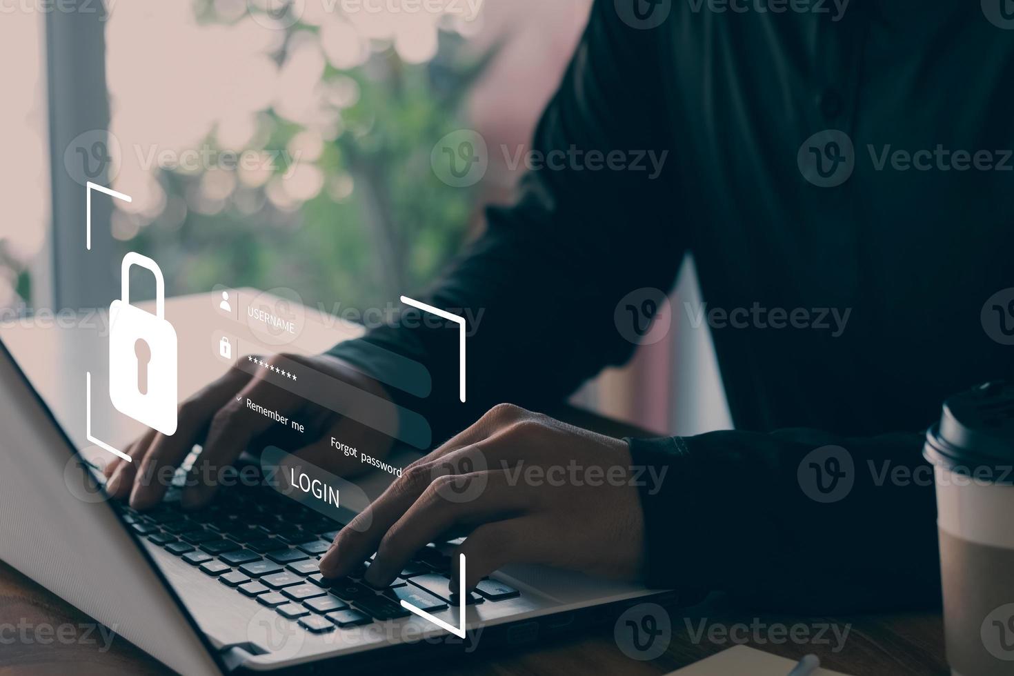 Cyber security internet and networking concept. information security and encryption, secure access to user's personal information, secure Internet access, cybersecurity. photo