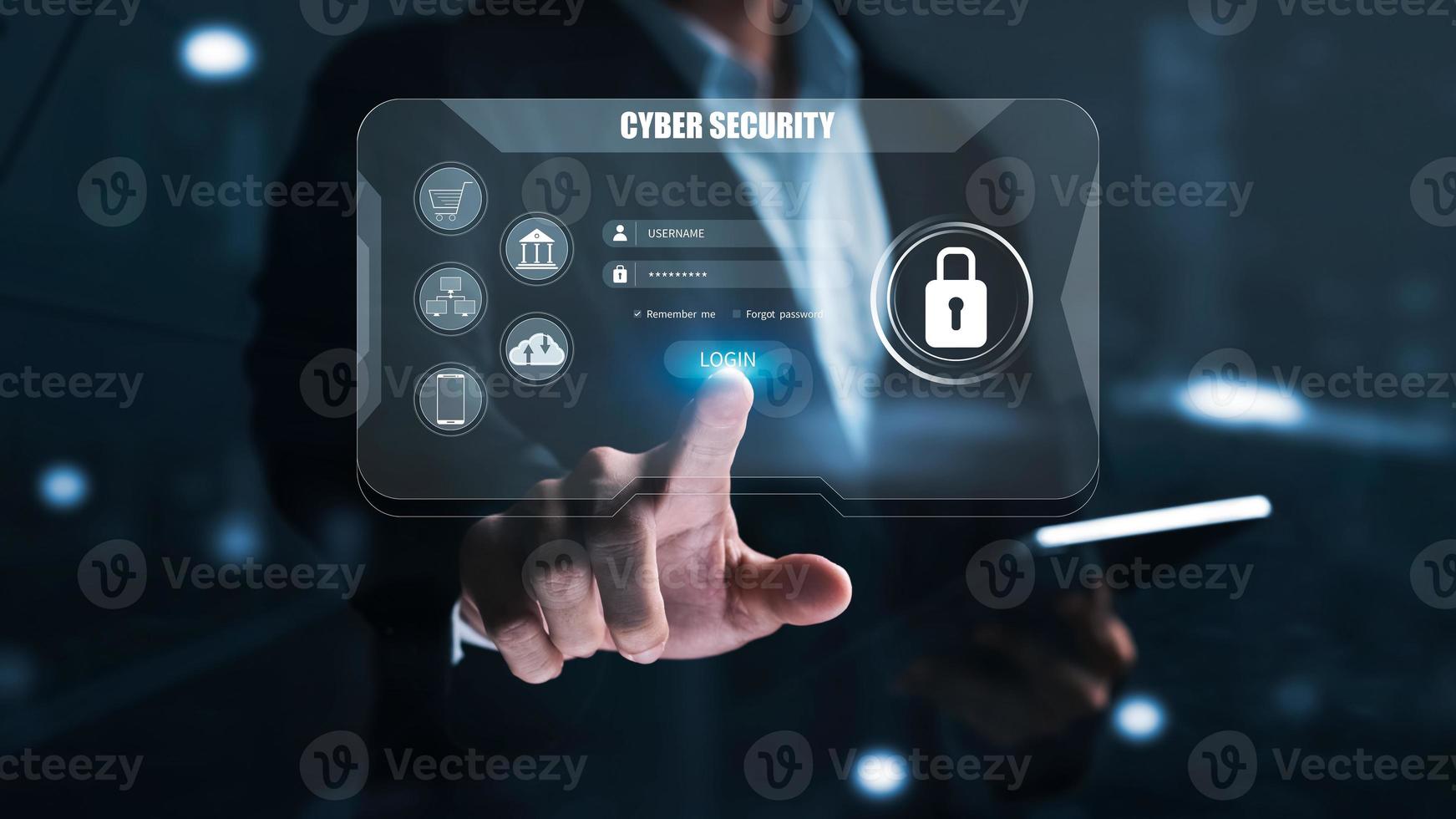 Concept of cybersecurity, information security and encryption photo