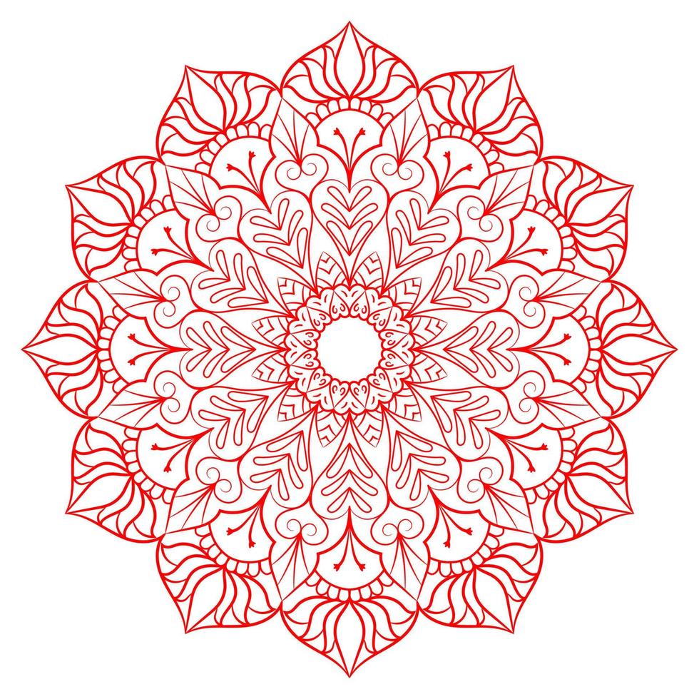 patrón de mandala para colorear la página del libro. mandala redondo con estilo floral. vector