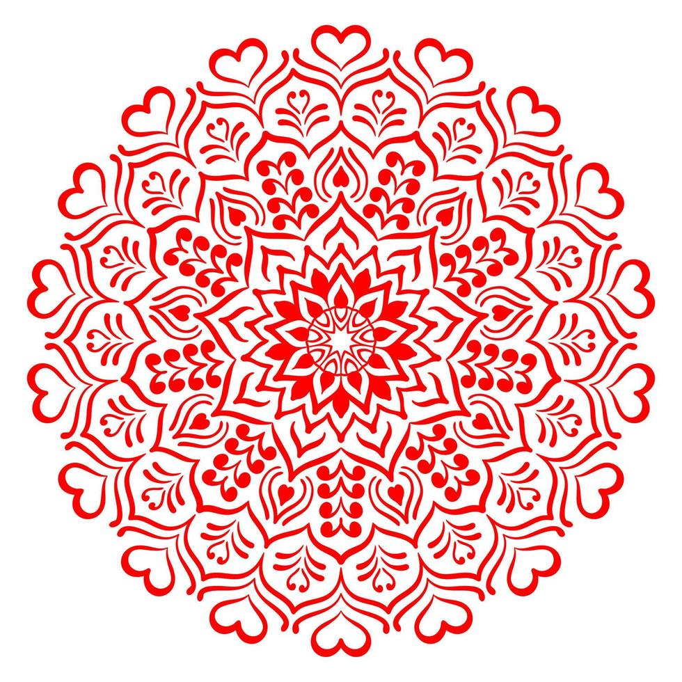 patrón de mandala para colorear la página del libro. mandala redondo con estilo floral. vector