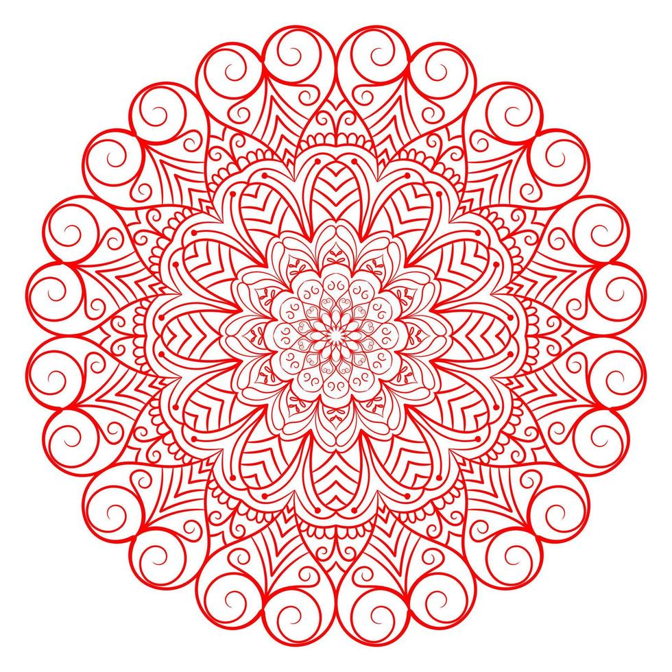 mandala pattern for Coloring book page. Round Mandala with floral style. vector