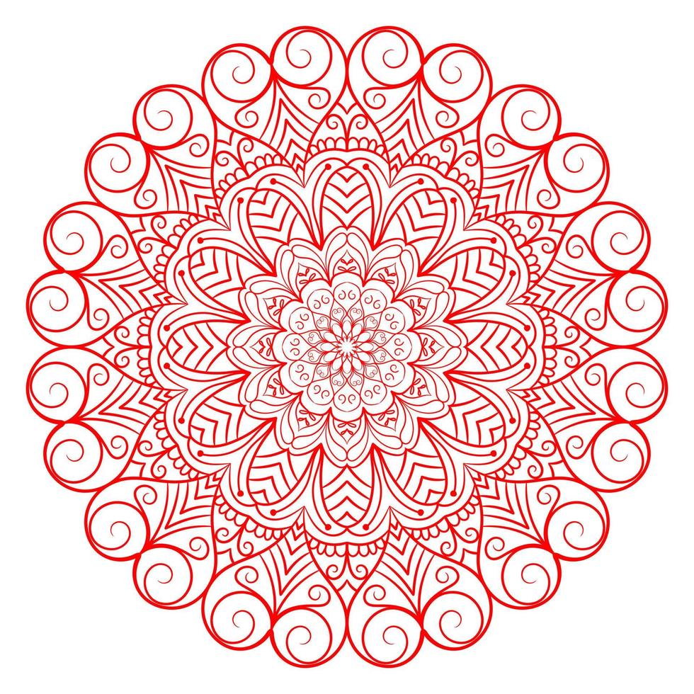 patrón de mandala para colorear la página del libro. mandala redondo con estilo floral. vector