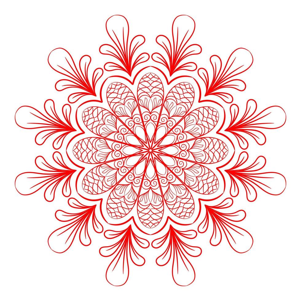 patrón de mandala para colorear la página del libro. mandala redondo con estilo floral. vector