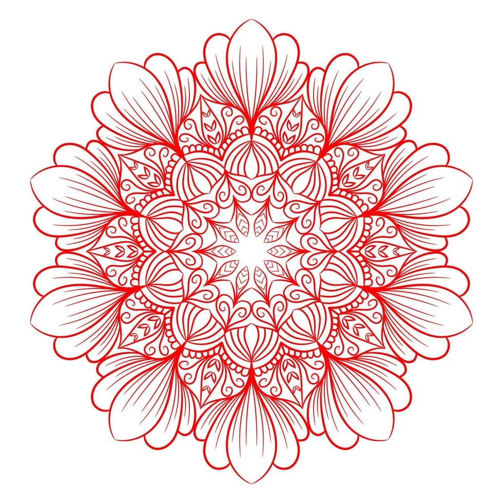 mandala pattern for Coloring book page. Round Mandala with floral style. vector