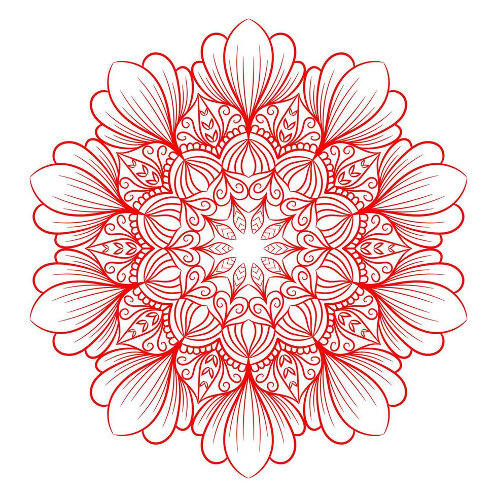 patrón de mandala para colorear la página del libro. mandala redondo con estilo floral. vector