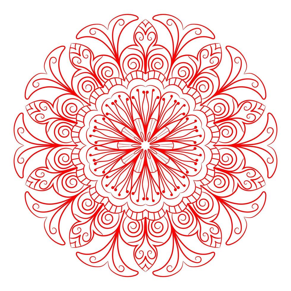 mandala pattern for Coloring book page. Round Mandala with floral style. vector