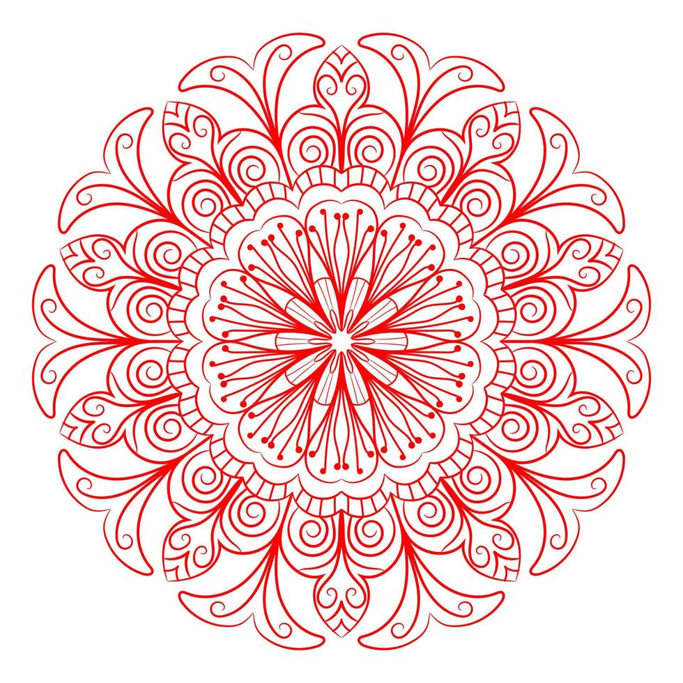 patrón de mandala para colorear la página del libro. mandala redondo con estilo floral. vector