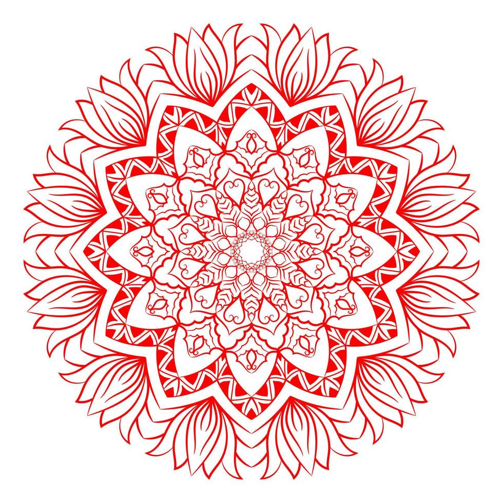 mandala pattern for Coloring book page. Round Mandala with floral style. vector