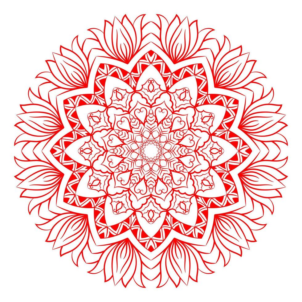 patrón de mandala para colorear la página del libro. mandala redondo con estilo floral. vector