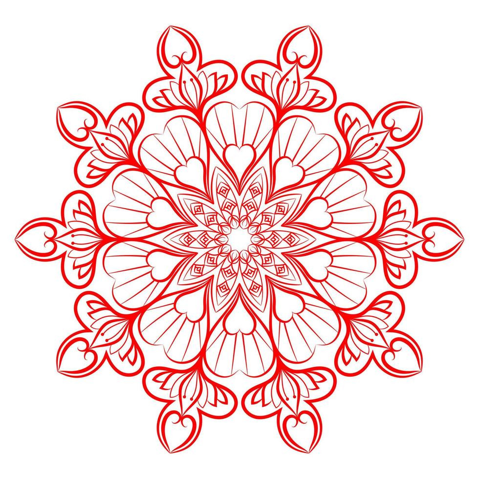 mandala pattern for Coloring book page. Round Mandala with floral style. vector