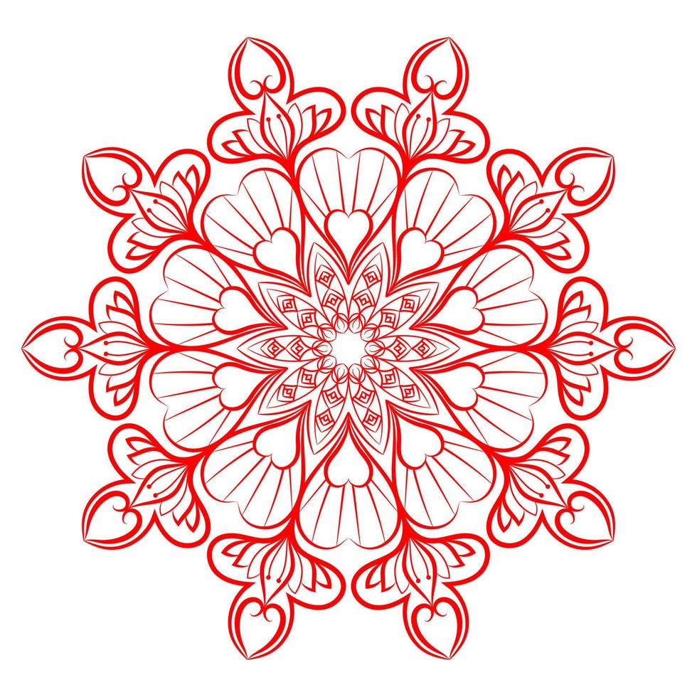 mandala pattern for Coloring book page. Round Mandala with floral style. vector