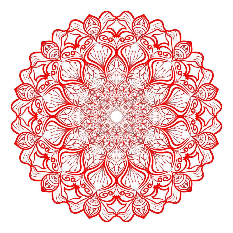 patrón de mandala para colorear la página del libro. mandala redondo con estilo floral. vector