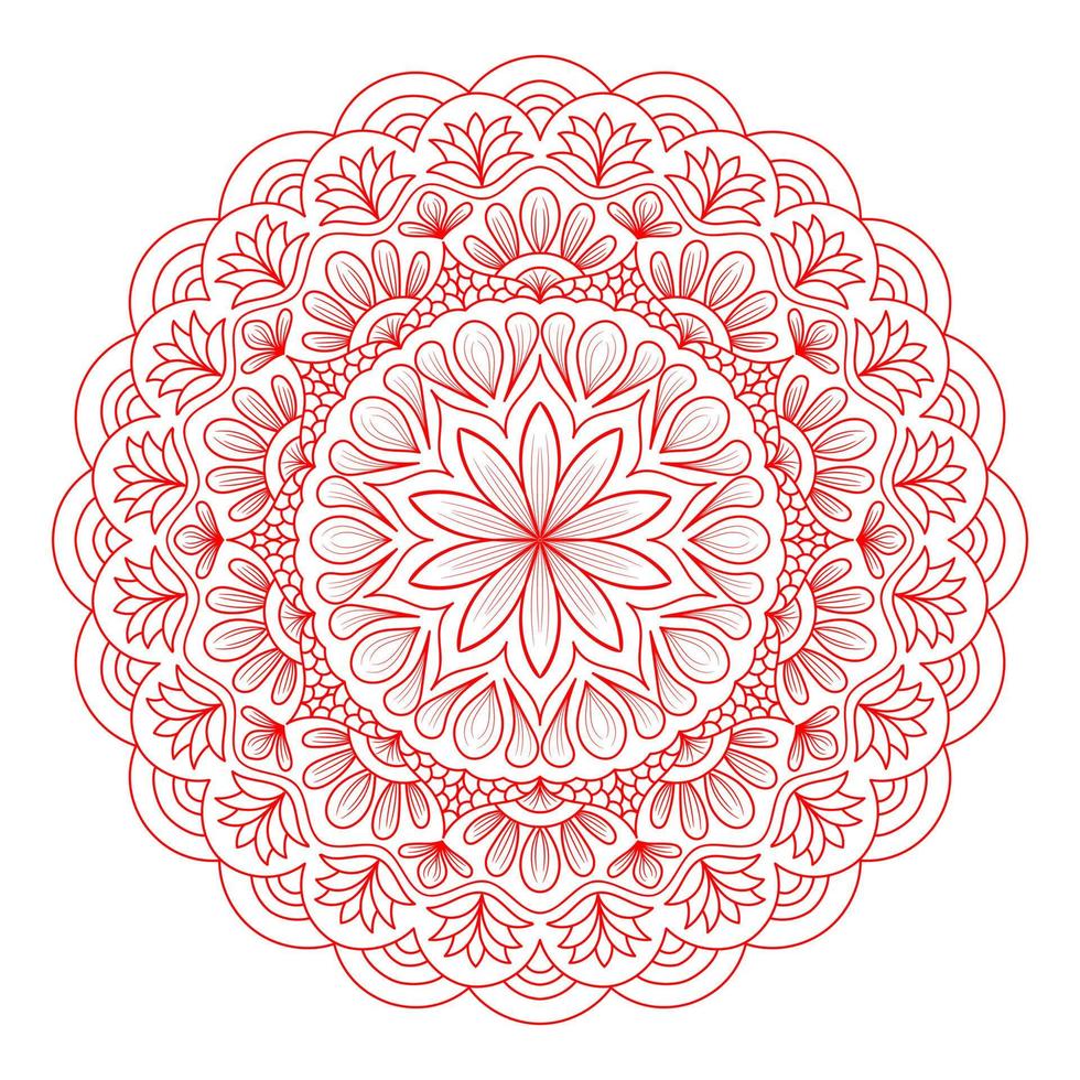 mandala pattern for Coloring book page. Round Mandala with floral style. vector