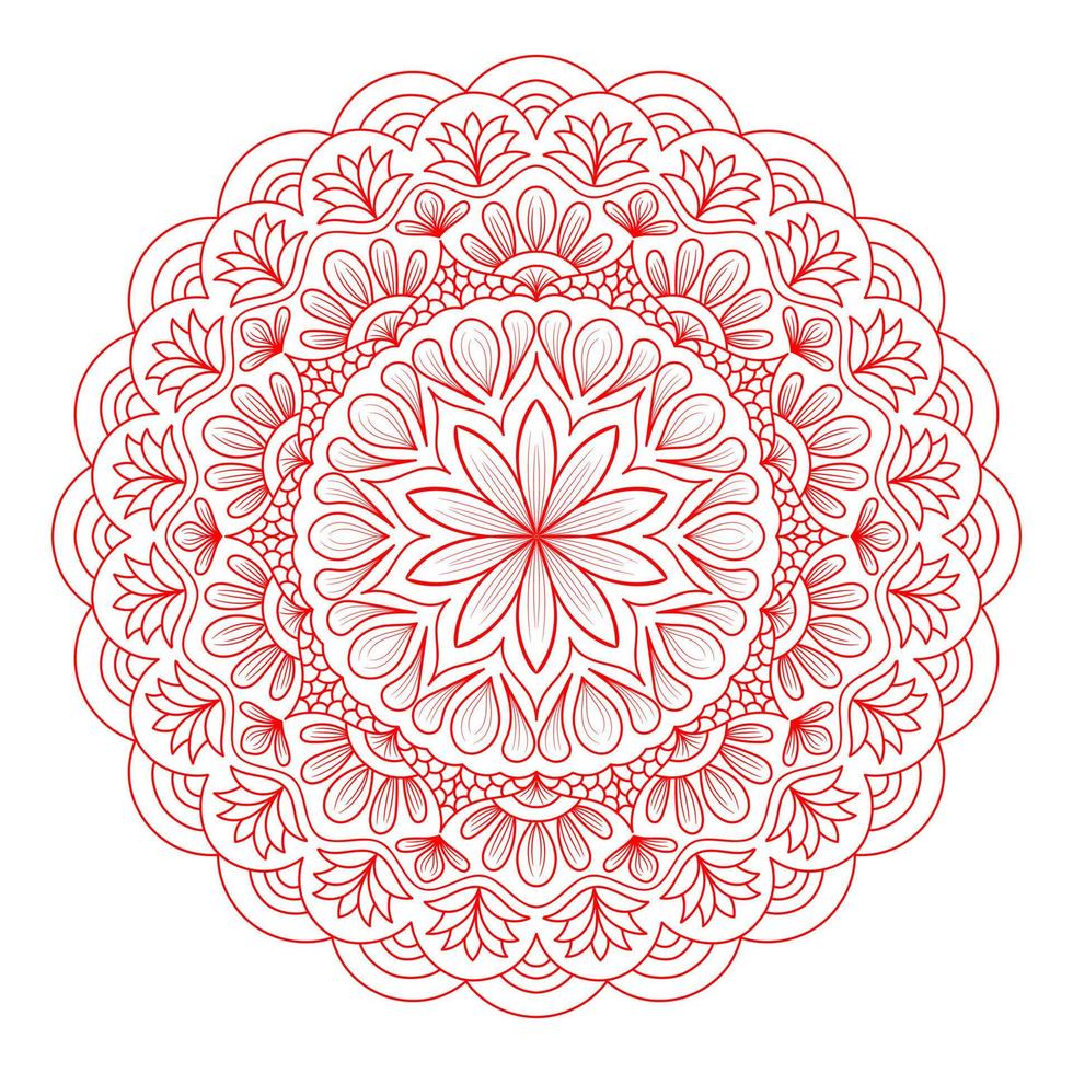 patrón de mandala para colorear la página del libro. mandala redondo con estilo floral. vector