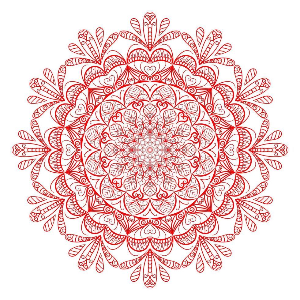 patrón de mandala para colorear la página del libro. mandala redondo con estilo floral. vector