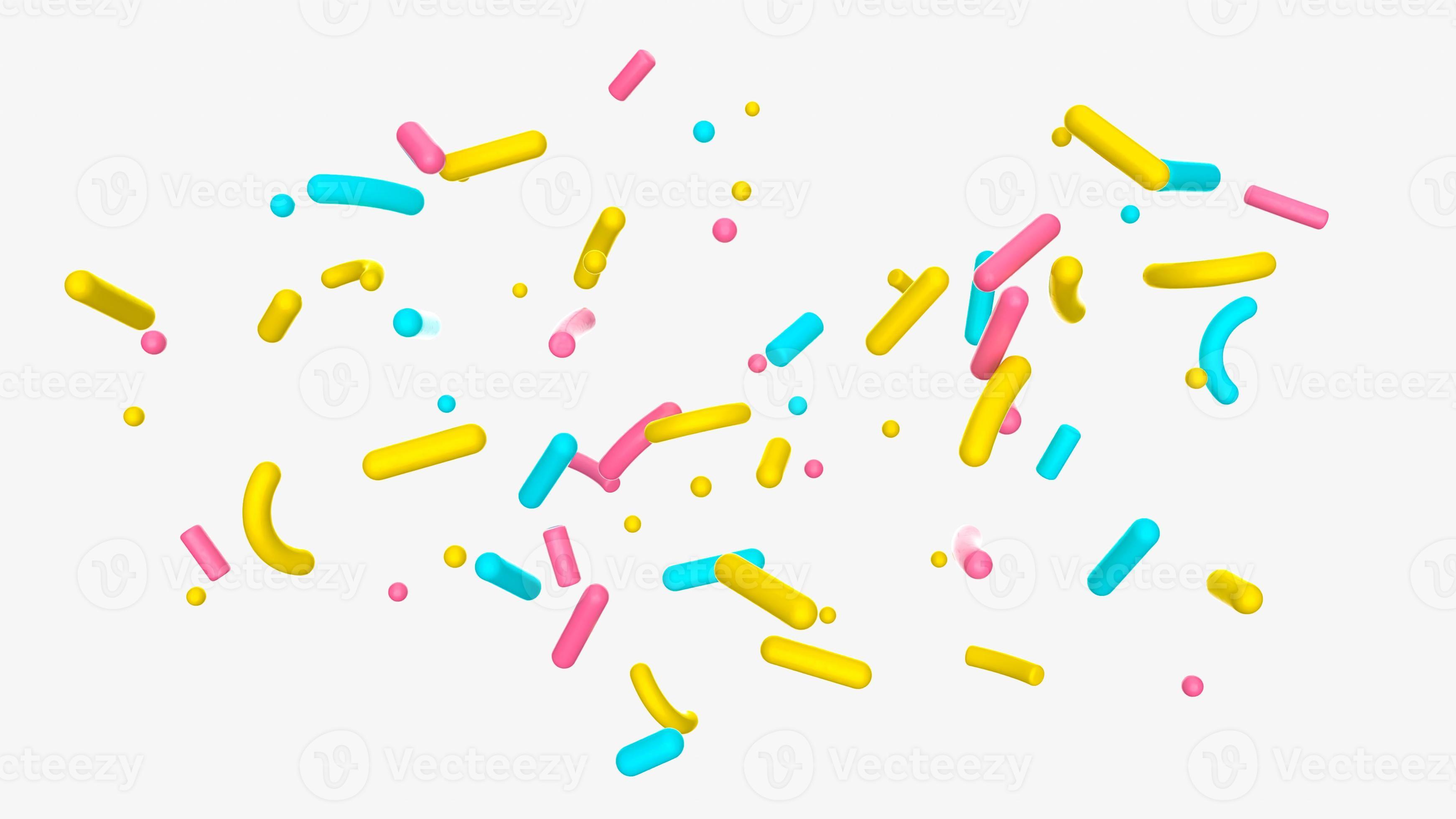 Sprinkles on white background 3d illustration 7448536 Stock Photo at