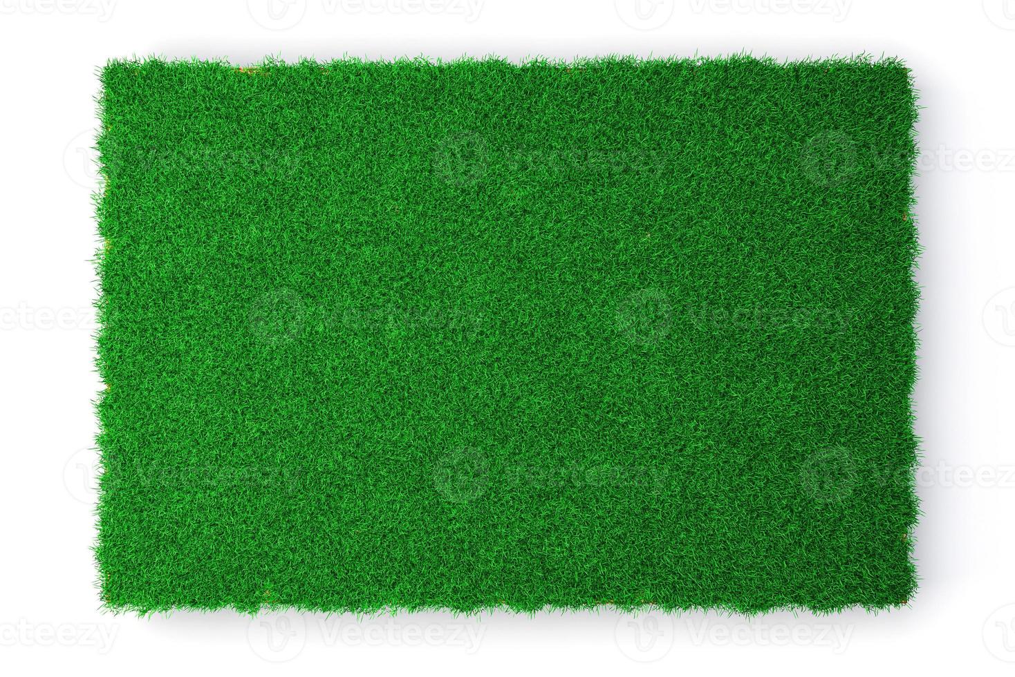 Top View Square green grass, soil land geology cross section earth mud cut away isolated 3D Illustration photo