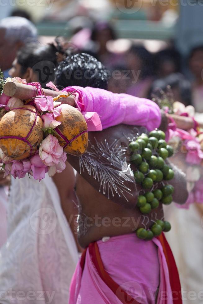 Tamil devotee during a religious procession photo