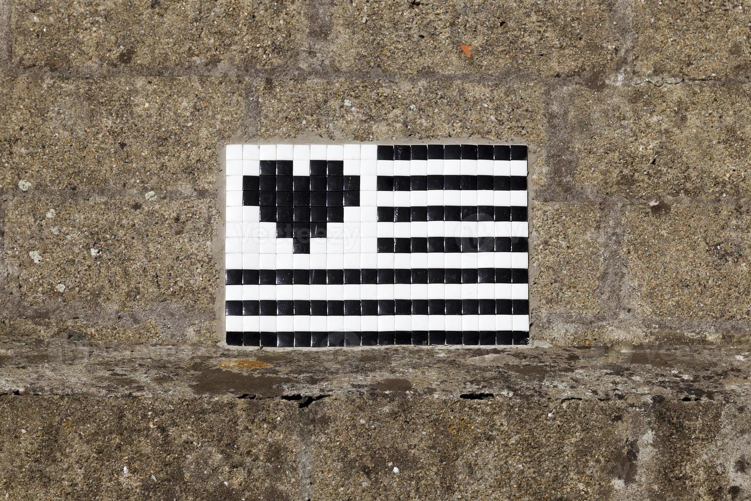 Stylistic Breton flag made in mosaic photo