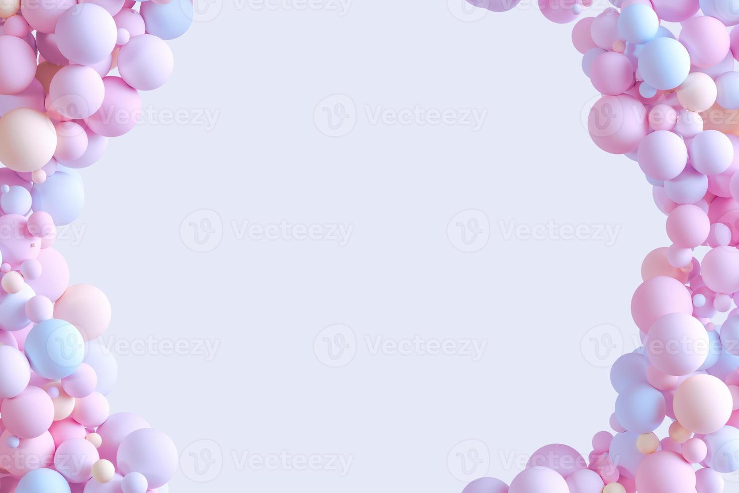 3D render Abstract circle background, combination of harmonious circles in pastel tones. photo