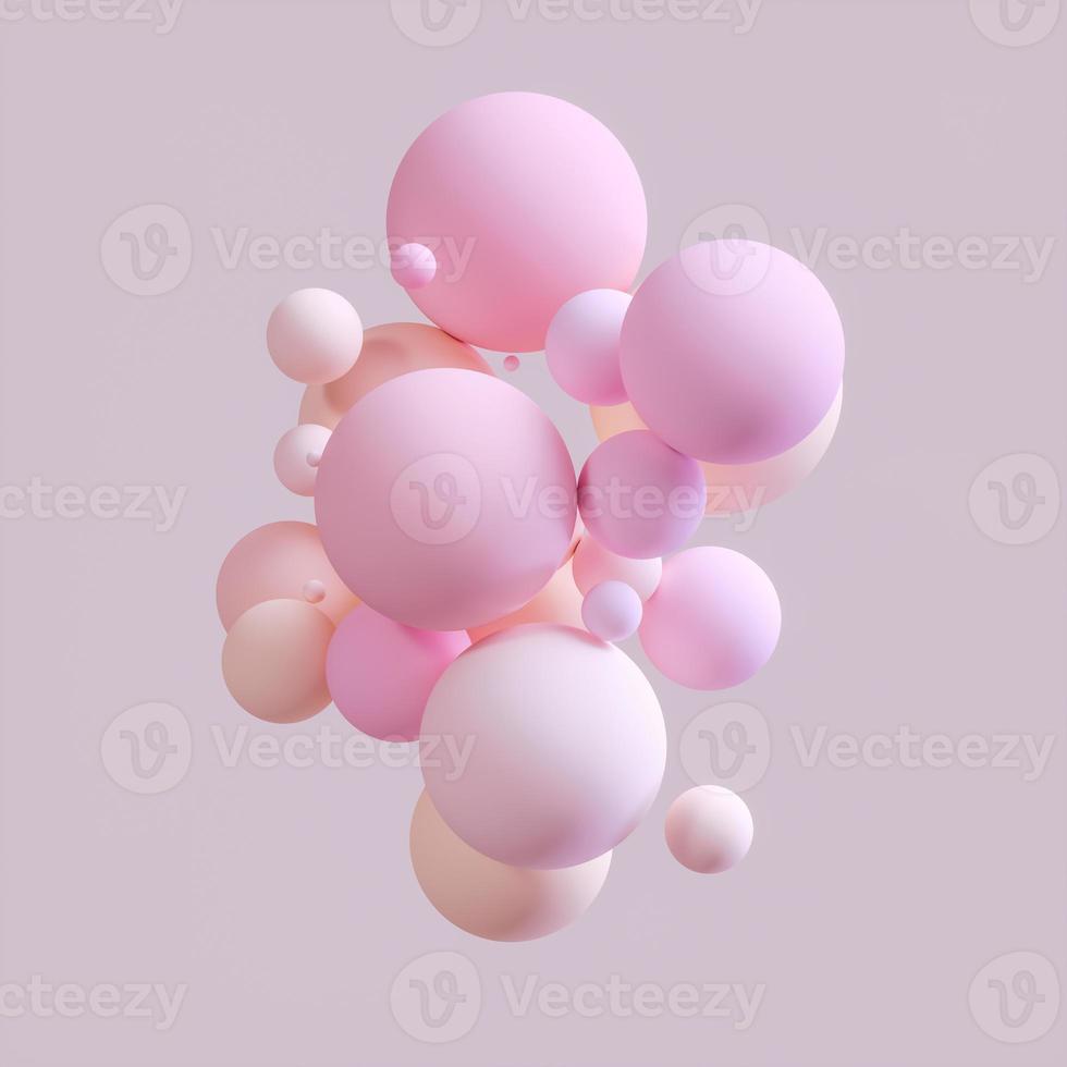 3D render Abstract circle background, combination of harmonious circles in pastel tones. photo
