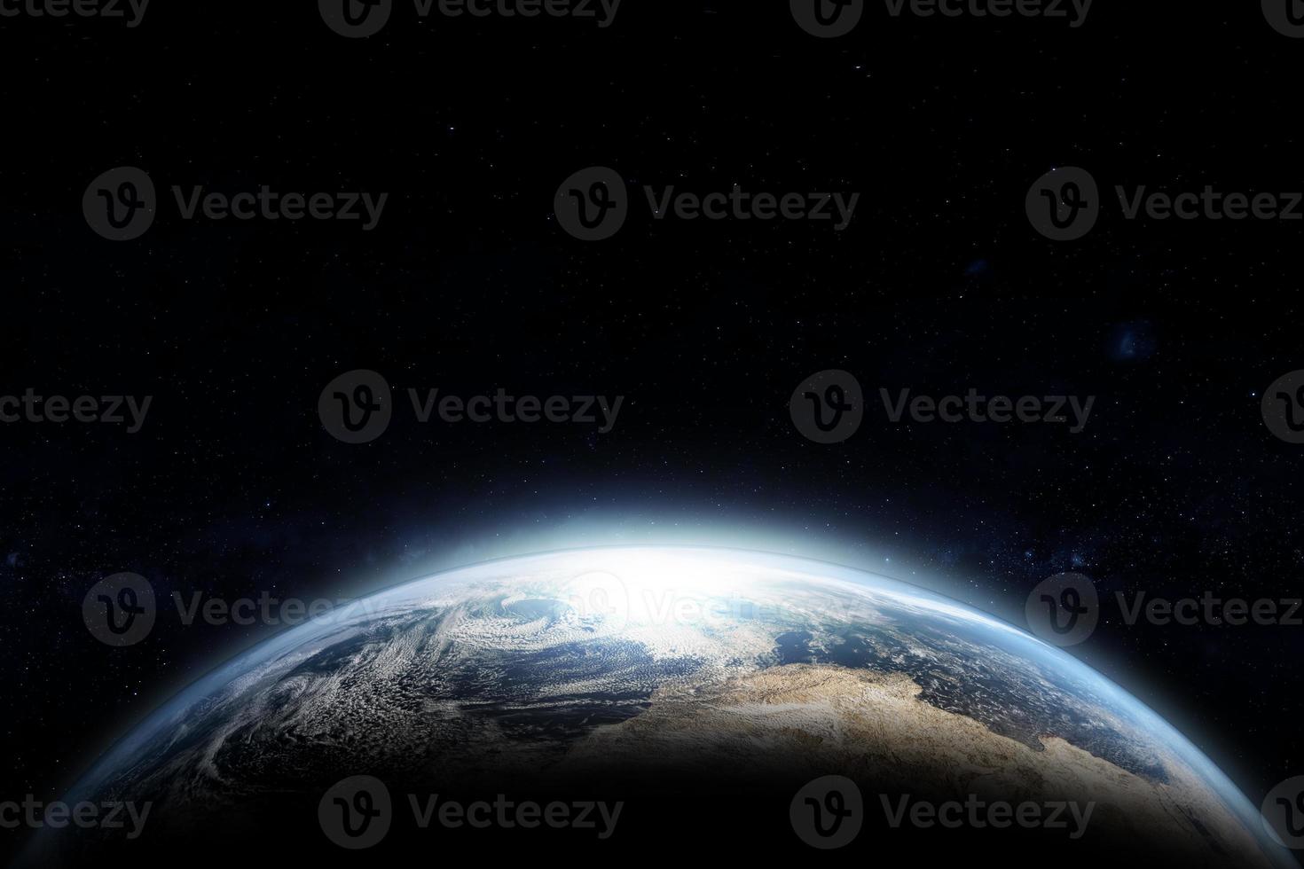 Abstract Earth in space galaxy. 3d rendering Elements of this image furnished by NASA photo