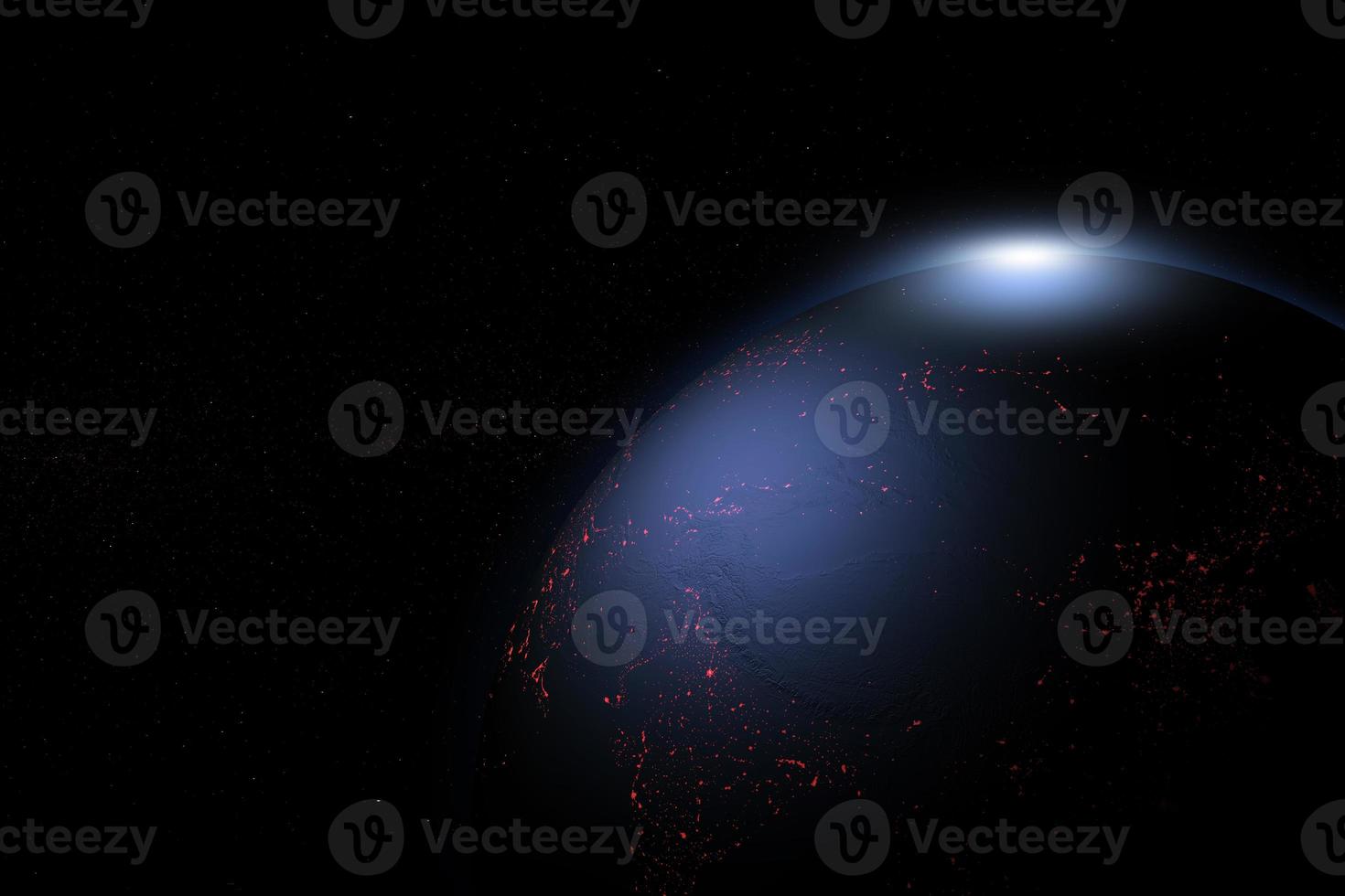 Abstract Earth in space galaxy. 3d rendering Elements of this image furnished by NASA photo